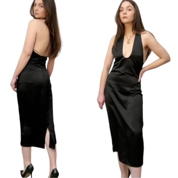 NWT ~ JASON WU BLACK MIDI COCKTAIL DRESS sz M - Picture 2 of 10